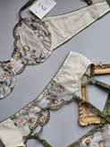 JINA Floral Embroidery Three‑Piece Lace Women’s Lingerie Set