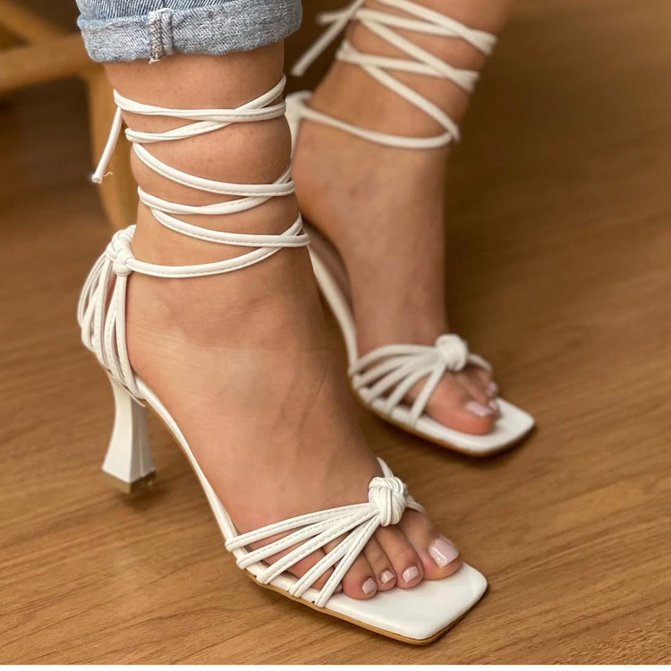 Women’s Lace‑Up Strappy Heeled Sandals