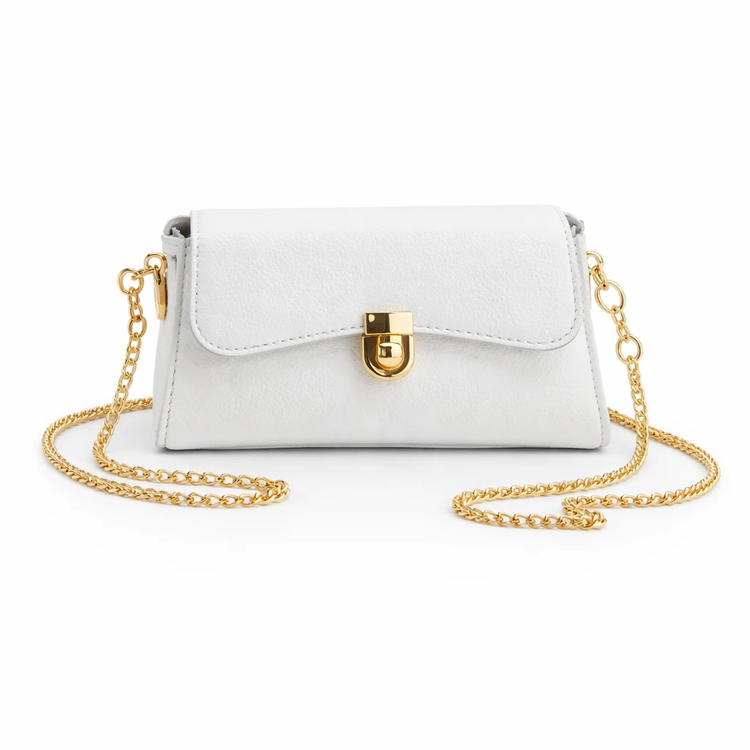 Luxury Women’s Mini Shoulder Bag with Gold Lock & Chain Strap