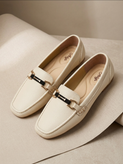 Women’s Stylish Loafers with PU Sole and Metal Accent