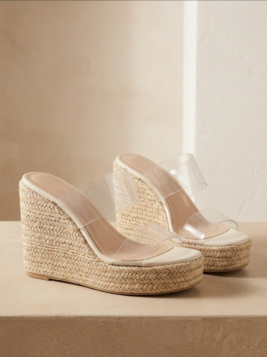 Women’s Wedge Sandals KonfaLux – 8cm Rope Wedge Heel