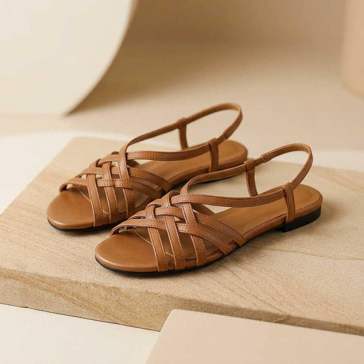 Women’s Woven Strappy Flat Sandals – Lightweight & Summer‑Ready