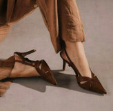 Women’s 5cm Heel Pointed Toe Dress Shoes with Slim Strap