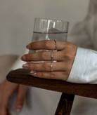 Handmade 925 Sterling Silver Minimal Rings Set – Rope, Spring & Dotted Design (Unplated)