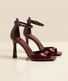 Women’s Summer High Heel Dress Sandals “Taranom” – Wine Red (Sizes 37–41)