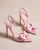 Women’s Satin Bow High Heel Dress Shoes – Size 36–43