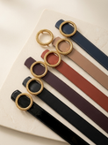 Women’s Round Gold Buckle Belt – 3 cm Width, 115 cm Length