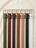 Women’s Silver Rectangular Buckle Belt – 3 cm Width, 125 cm Length