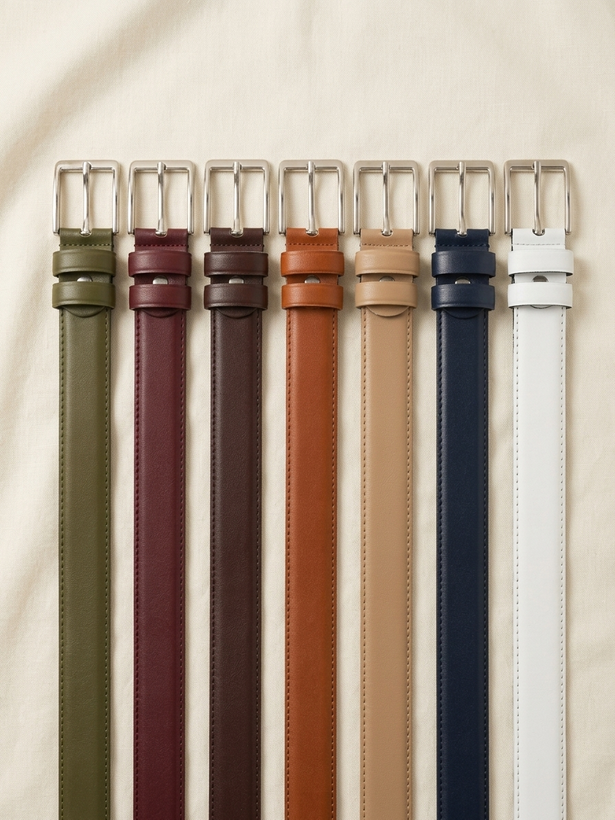 Women’s Silver Rectangular Buckle Belt – 3 cm Width, 125 cm Length