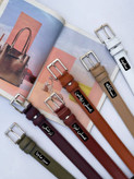 Women’s Silver Rectangular Buckle Belt – 3 cm Width, 125 cm Length