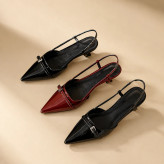Women’s Patent Slingback Heels – 3 cm Heel, Standard Fit (Black & Burgundy)