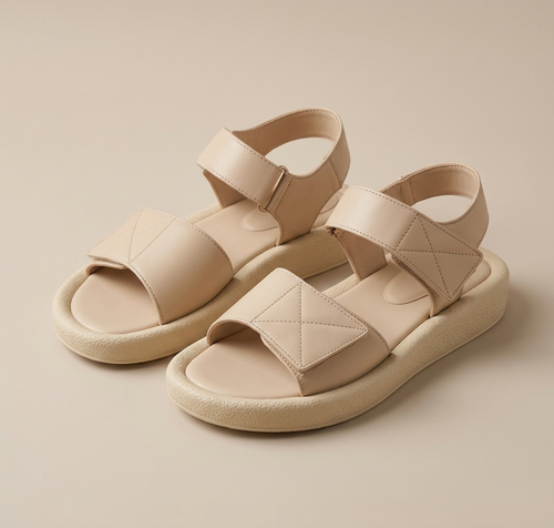 Women’s Adjustable Soft Sandals – PU Sole, 4 Colors (37–40)
