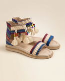 Women’s Handmade Ethnic Sandals with Tassels & Beads – Double-Layer PU Sole