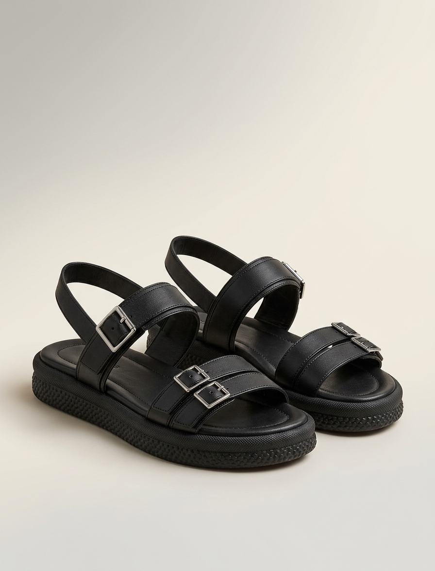 Women’s Double Buckle Backstrap Sandals – Comfortable & Stylish Summer Footwear