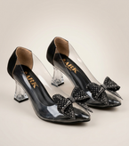 Women’s “Heart Eyes” Crystal Heel Shoes – 6cm Glass Heel (Code 6)