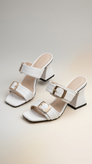 Women’s Buckle Strap Heeled Sandals – 6cm Heel (Code 4)