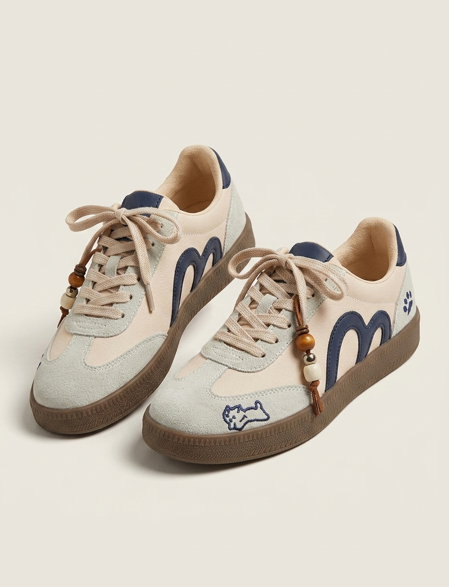Fancy Women’s Vans-Style Sneakers – Cat Embroidery Design