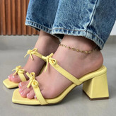 Women’s “Pegah” Bow Strappy Sandals – 5cm Block Heel Summer Shoes
