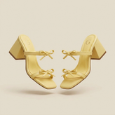 Women’s “Pegah” Bow Strappy Sandals – 5cm Block Heel Summer Shoes