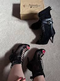 Women’s Mesh Lace-Up Peep-Toe Stiletto Boots – 9cm Elegant Party Heels