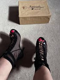 Women’s Mesh Lace-Up Peep-Toe Stiletto Boots – 9cm Elegant Party Heels