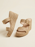Women’s Jute-Wrapped Wedge Sandals with 8cm Heel & PU Sole
