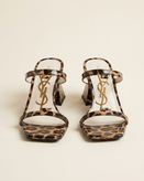 Luxury Women’s Heeled Sandals with Metal Logo & Slingback Design