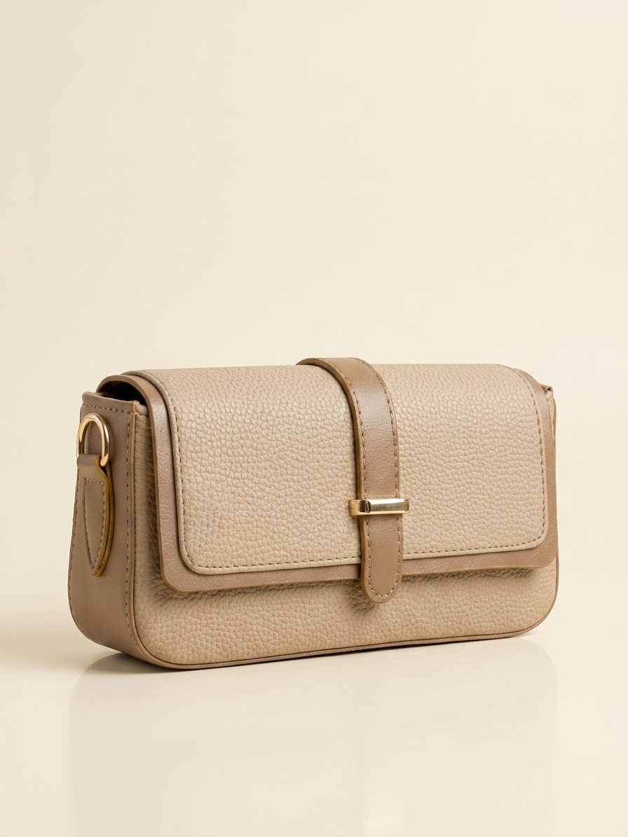 Classic Shoulder Bag with Magnetic Closure - Adjustable Strap