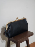 Classic Elegant Clutch Shoulder Bag with Gold-Tone Lock