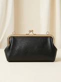 Classic Elegant Clutch Shoulder Bag with Gold-Tone Lock