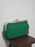 Emerald Green Frame Clutch Bag with Kiss Lock