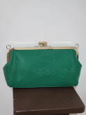 Emerald Green Frame Clutch Bag with Kiss Lock