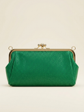 Emerald Green Frame Clutch Bag with Kiss Lock