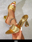 Imported Women’s Metallic Heeled Dress Sandals | Code 55