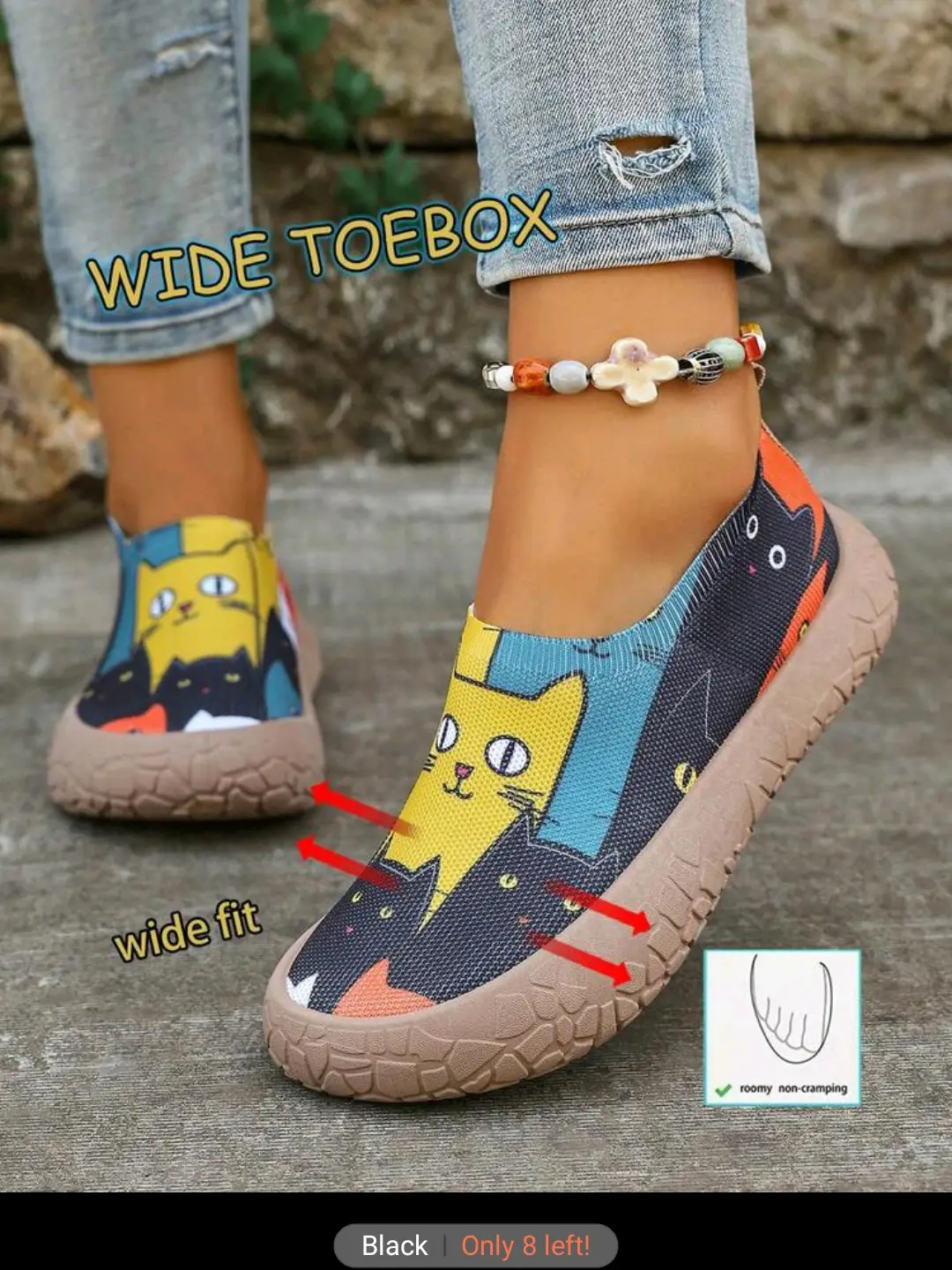 Women’s Wide-Toe Comfortable Patterned Shoes | Code 52