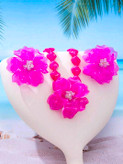 سرویس زیورآلات رزینی طرح گل فلورا مدل Flora کد 28