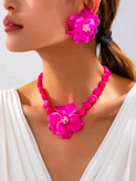 سرویس زیورآلات رزینی طرح گل فلورا مدل Flora کد 28