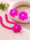 سرویس زیورآلات رزینی طرح گل فلورا مدل Flora کد 28