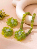 سرویس زیورآلات رزینی طرح گل فلورا مدل Flora کد 28