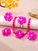 سرویس زیورآلات رزینی طرح گل فلورا مدل Flora کد 28