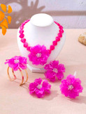 سرویس زیورآلات رزینی طرح گل فلورا مدل Flora کد 28