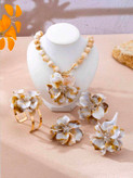 سرویس زیورآلات رزینی طرح گل فلورا مدل Flora کد 28