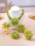 سرویس زیورآلات رزینی طرح گل فلورا مدل Flora کد 28