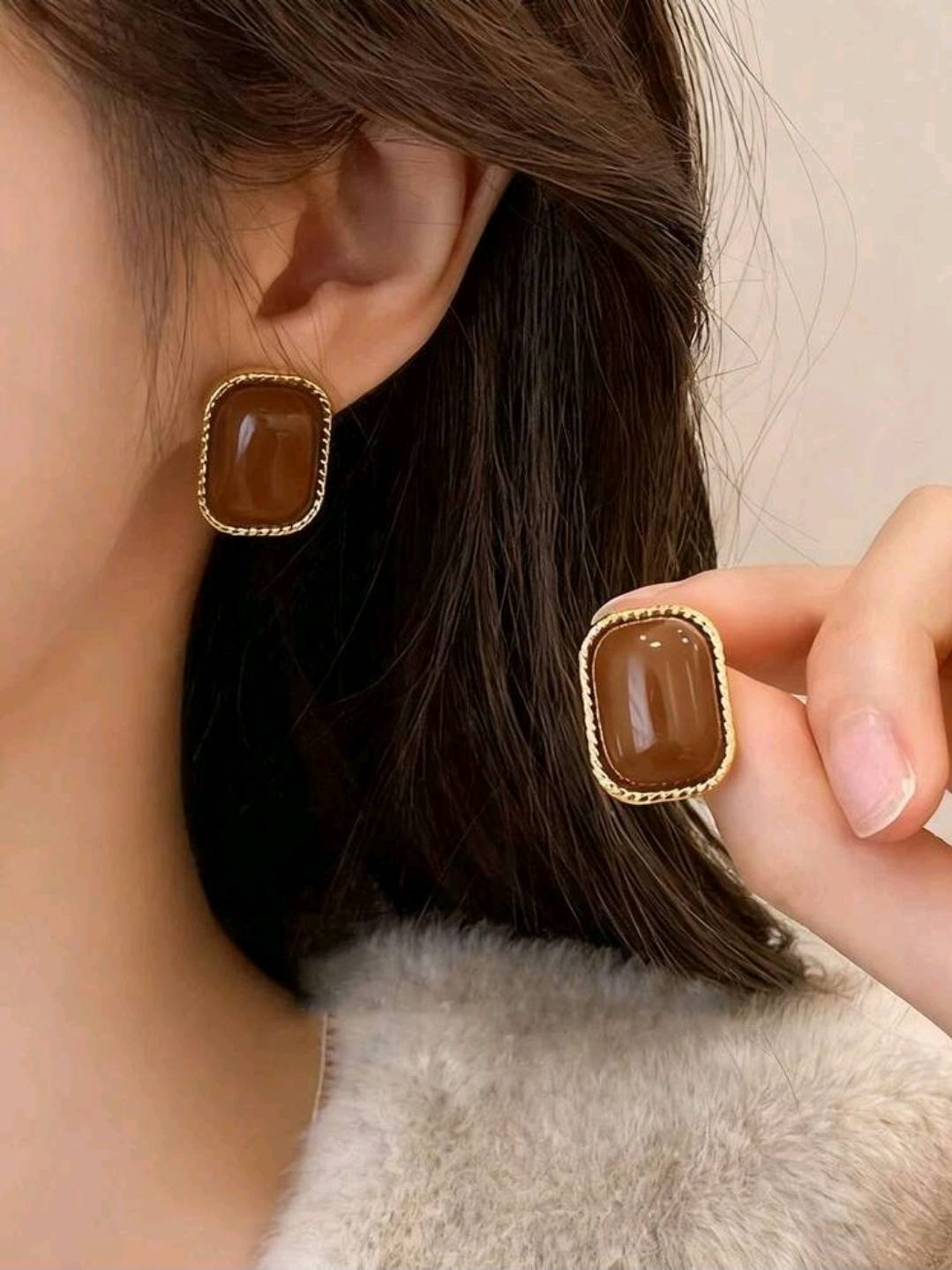 پک ۵ عددی گوشواره زنانه وینتیج لوکس مرواریدی و میناکاری کد ۱۷