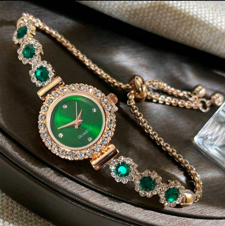 ساعت مچی زنانه مجلسی نگیندار طرح دستبندی رگلاژی – کد ۱۴